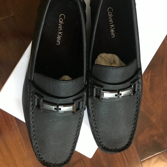 NEW! Calvin Klein MEN'S Size 7 LOAFERS Black - Picture 3 of 5